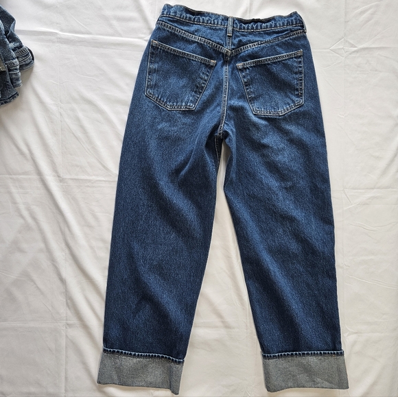 Universal Thread Womens 6R Mid Rise 90s Baggy Cuffed Jeans Med Wash Button Fly - Picture 15 of 15